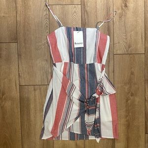 Red, white and blue striped dress
